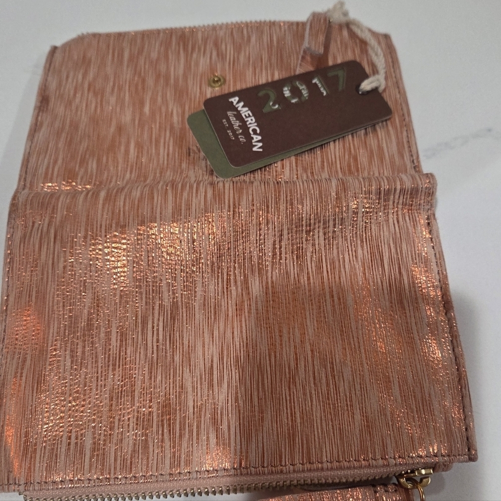 American Vintage Metallic Pink Wallet - Picture 8 of 14